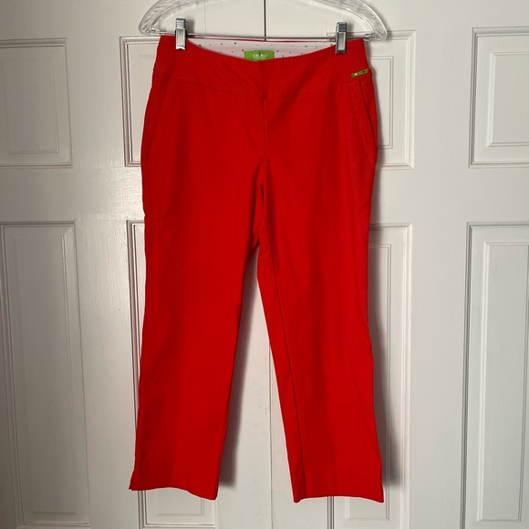 Swing Control Cropped Golf Pants Tomato Red Stretchy Crops Size 4 - Picture 1 of 8